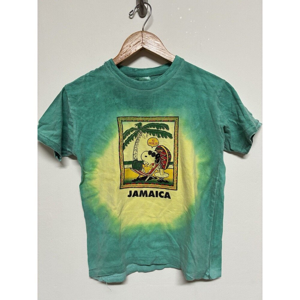 Vintage Snoopy In Jamaica No Problem Tie Dye Shirt Kids Large 14/16